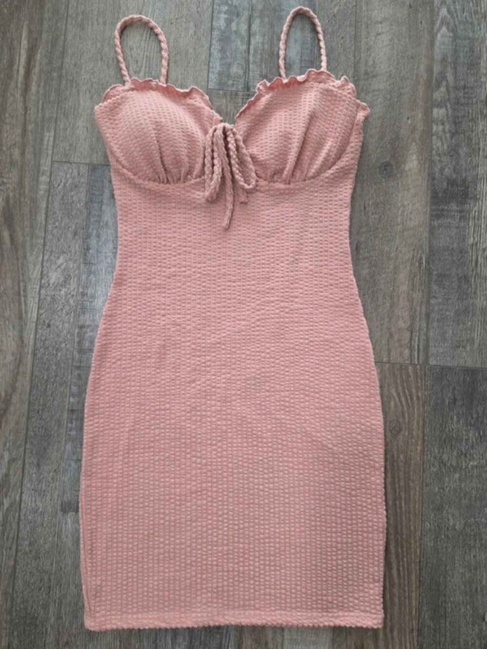 Papermoon XS Pink rose summer mini dress with padding date night